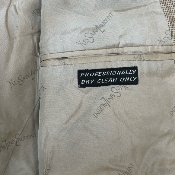 Yves Saint Laurent tan and cream linen blazer - Picture 3 of 6